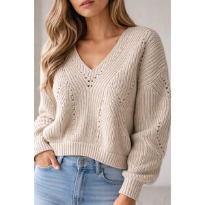 FREE PEOPLE chunky knit cropped sweater